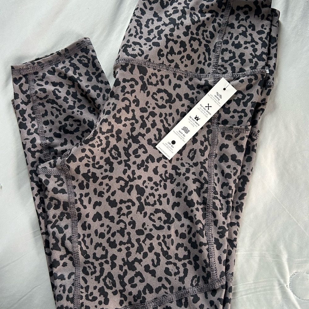 Evolution and Creation Gray and Black Leopard Print Leggings